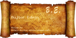Bujtor Edvin névjegykártya